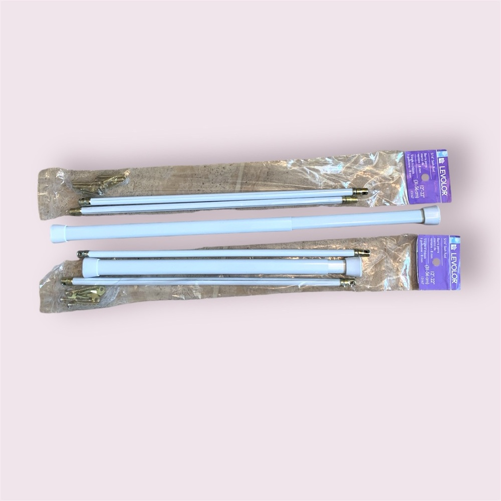2 Tension Curtain Rods for China cabinet or small window